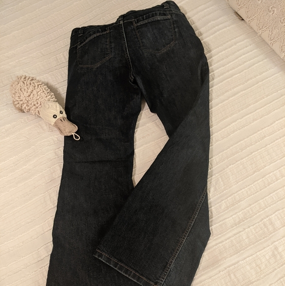 Size 6S (28" inseam) Banana Republic Blue Mid Rise Wide Leg Trouser Jeans - Picture 2 of 11